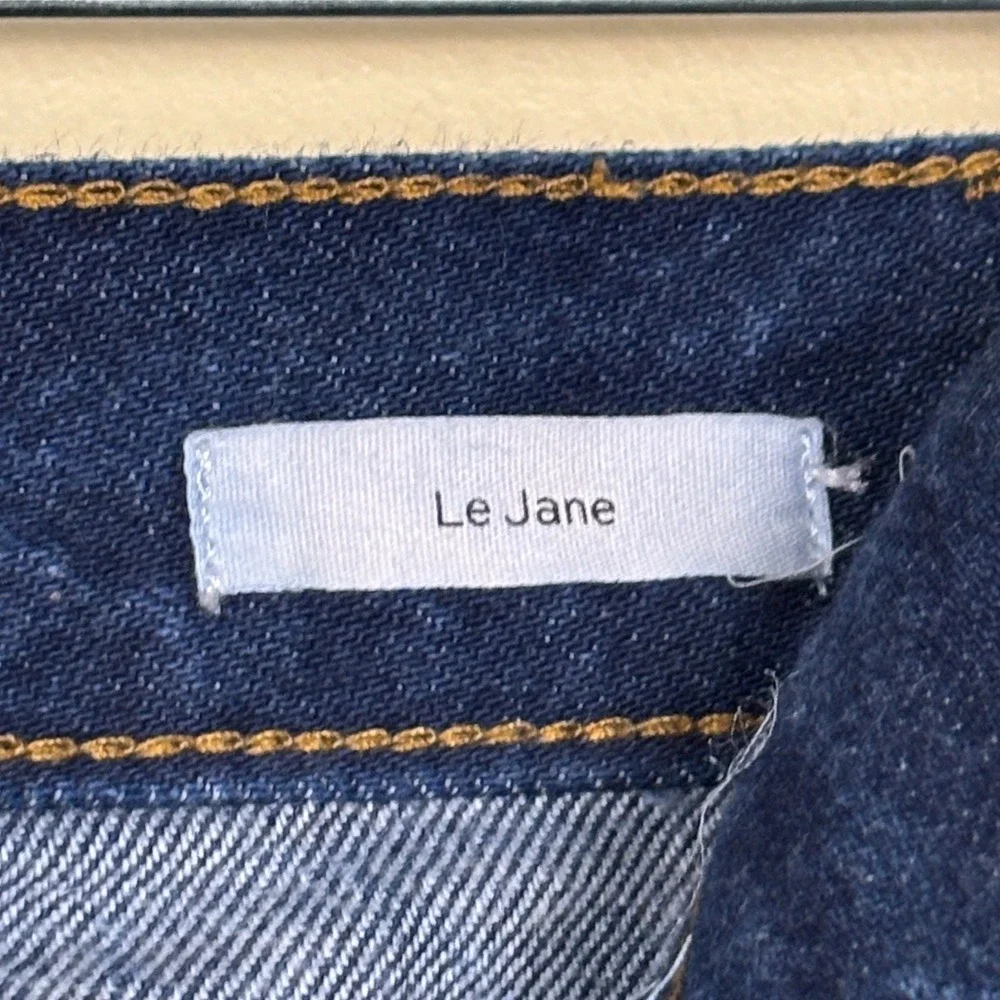 FRAME Le Jane Contrast Patchwork Jeans Indigo Women Size 26 Denim High Rise - Picture 6 of 16